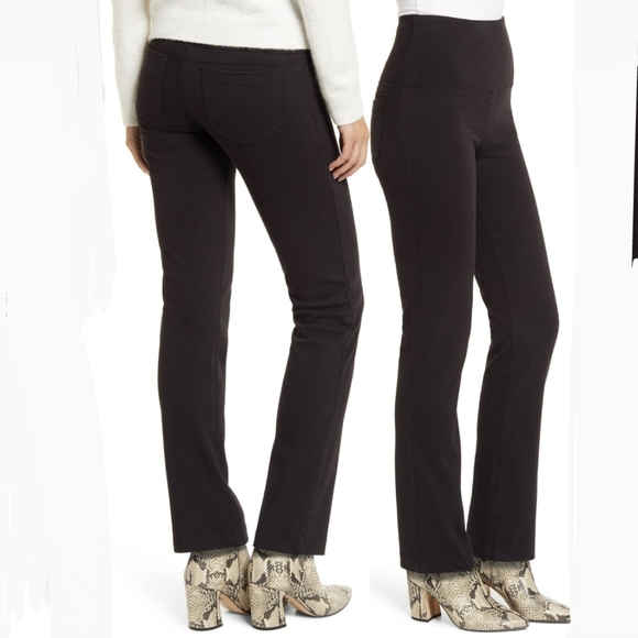 Lyssé Jeans High Waist Straight Leg Stretch Knit Denim Fitted Black L NWT - Picture 7 of 15